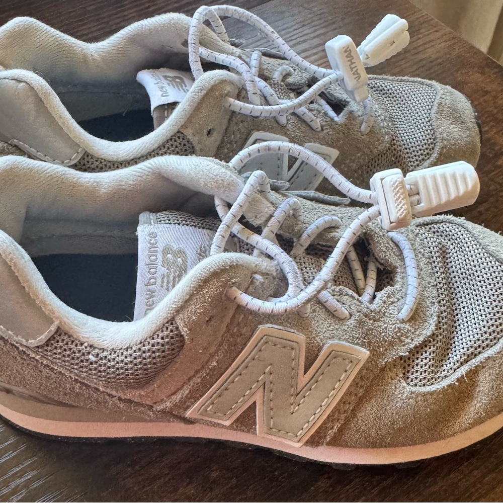 New Balance Kids' Beige and White Sneakers